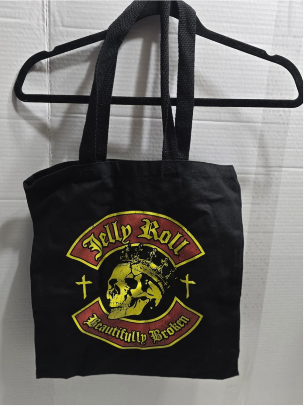 Women's Jelly Roll Beautifully Broken Tote Bag Black Yellow One Size